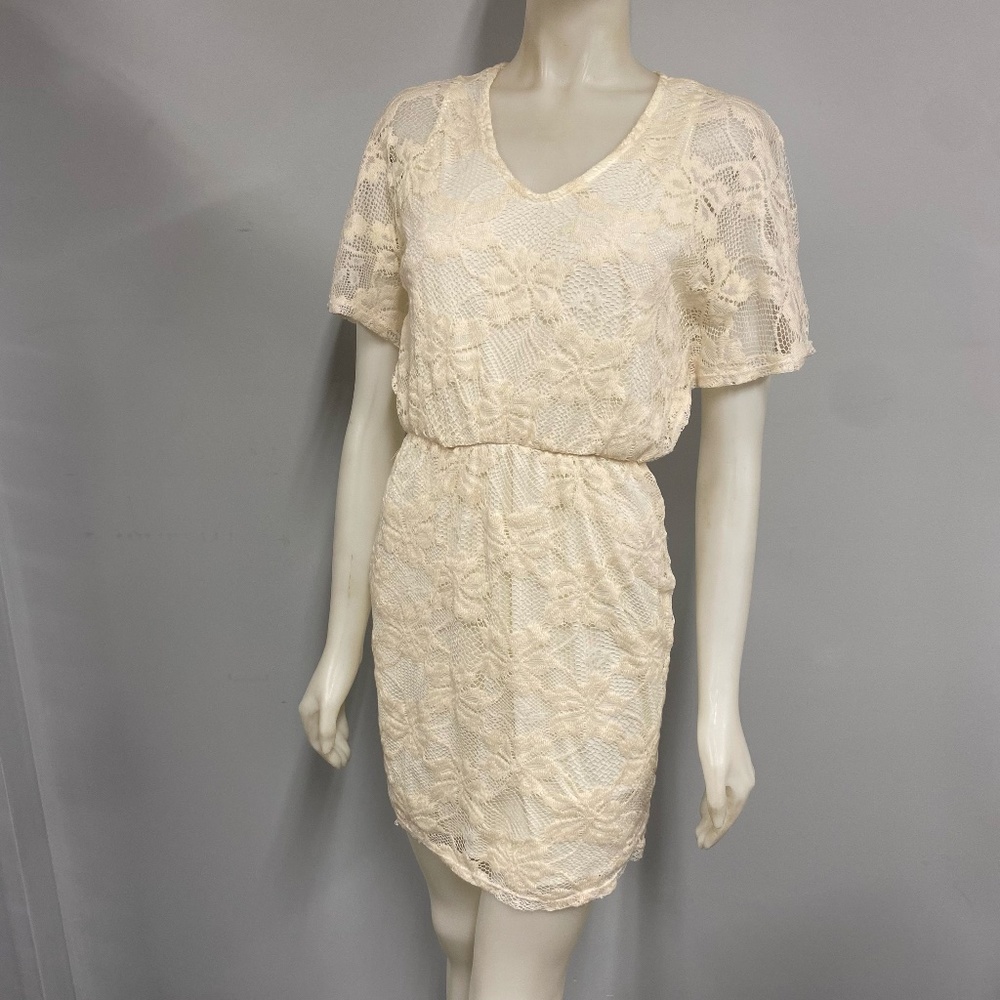 Buttons Francesca's Ivory Lace Overlay Dress